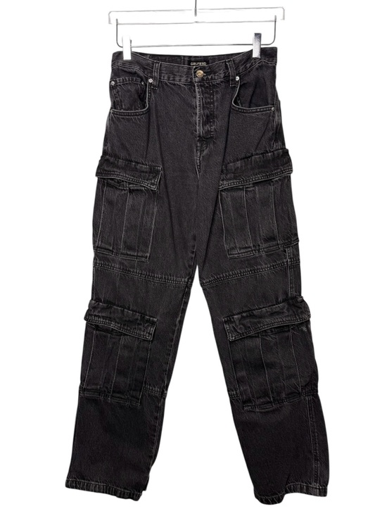 GRLFRND Denim - GRLFRND The Lex Black Wash Women’s Wide Leg Cargo Jeans Sz 25